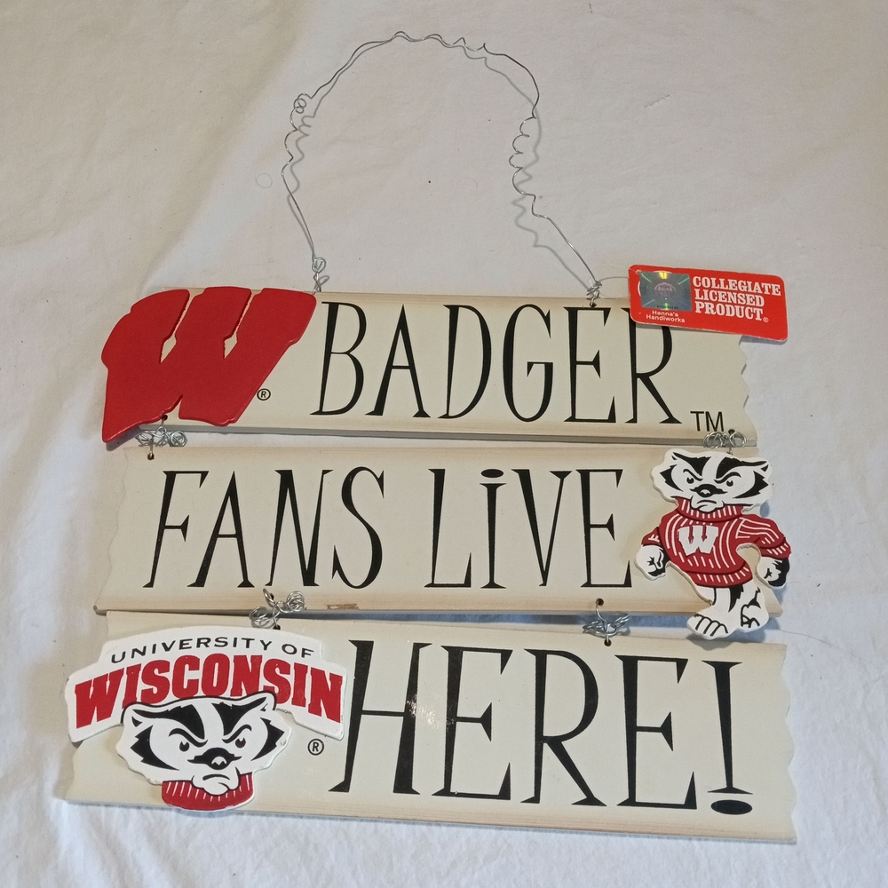 NCAA Wisconsin Badgers Wall Art - Red and White